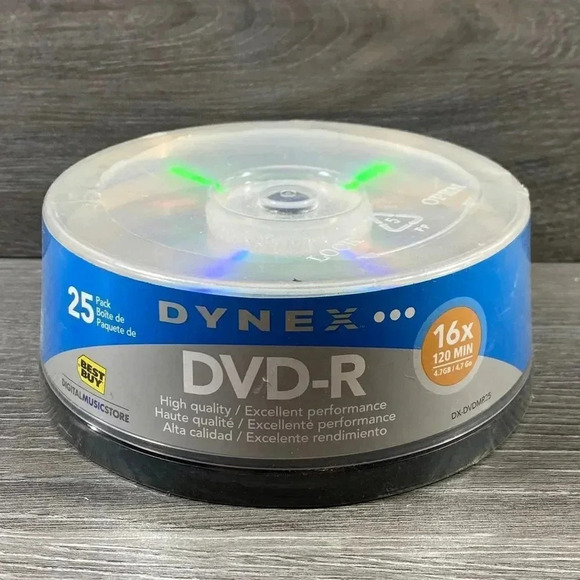 Dynex 25-Pack - 16x DVD+R Disc Spindle - Blue/Gray (DX-DVDPR25) - Picture 1 of 4